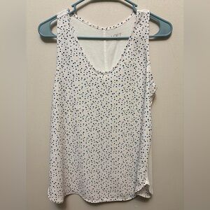 LOFT Oversized Blue & Pink Polka Dot Women's Tank Top - 19" PTP